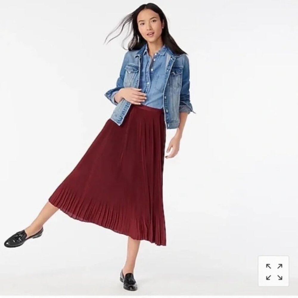 Straight Pleat Accordion Midi Skirt